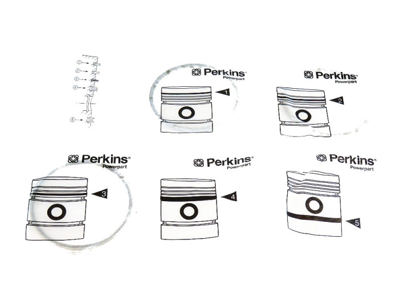 Conjunto de anéis de pistão Perkins 4181A034: Vista frontal